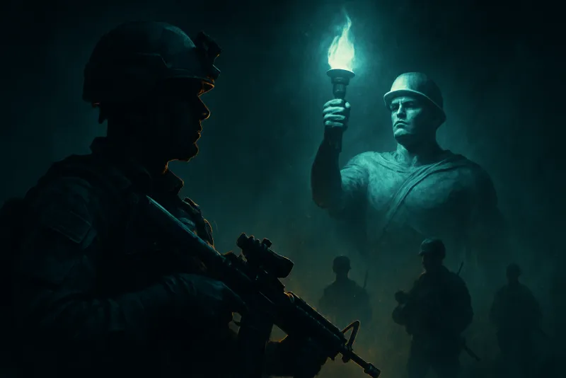 Illustration of the The Military Are Heroes trope