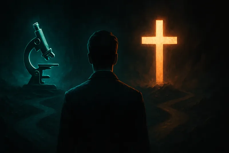 Illustration of the Science vs. Faith trope